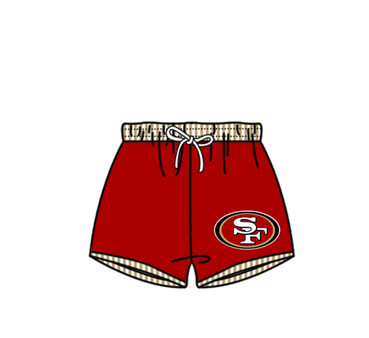 Preorder moq 5 Baby Boys Red SF Team Swimming Trunks Bottom
