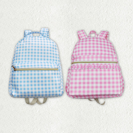 Baby Girls Children Boys Sibling Back To School Checkered Back Bags