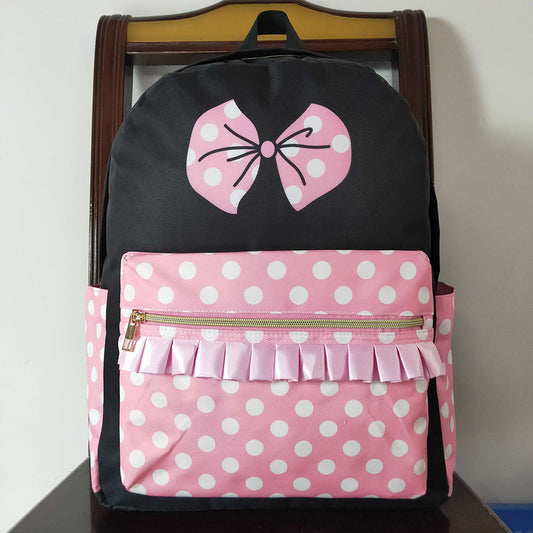 Baby Kids Girls Pink Bow Cartoon Backpack Back Bags