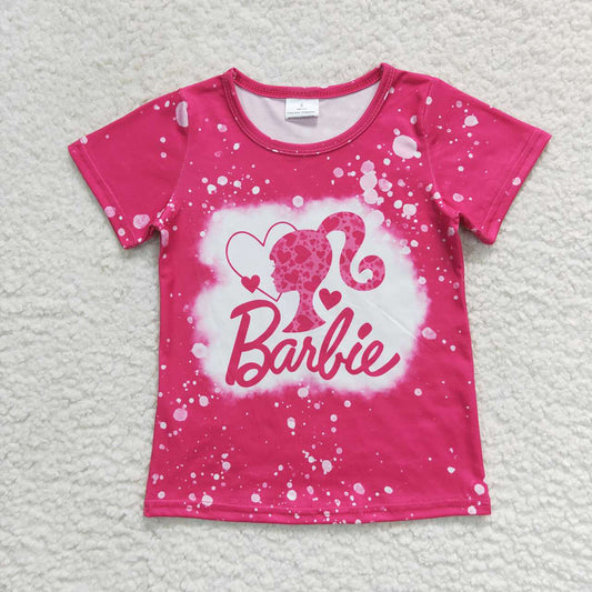 Baby Girls Pink Doll Short Sleeve Tee Shirt Tops