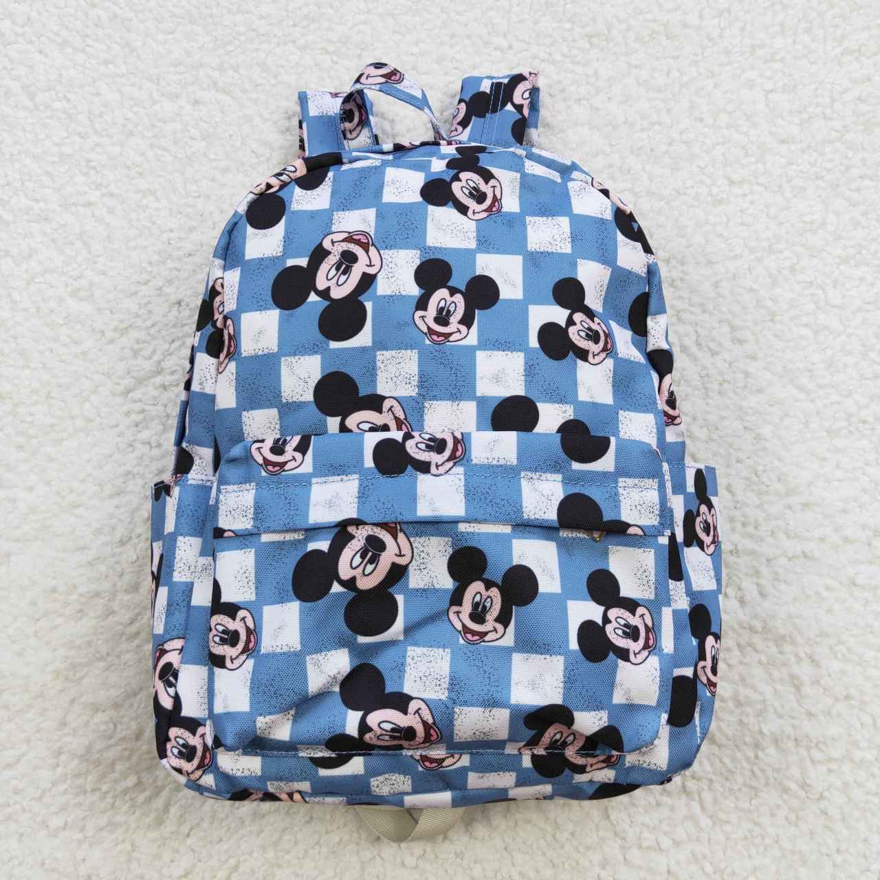 Baby Kids Children Blue Plaid Cartoon Back Bags