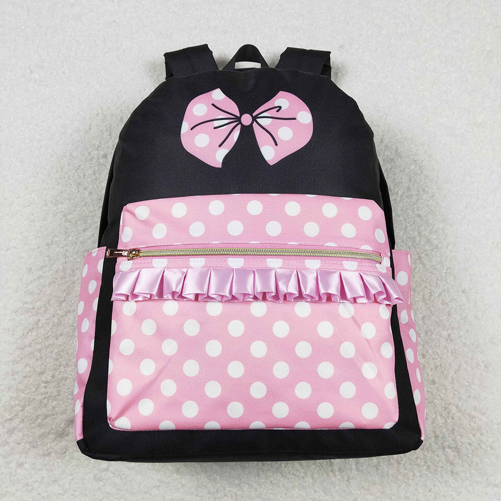 Baby Kids Girls Pink Bow Cartoon Backpack Back Bags