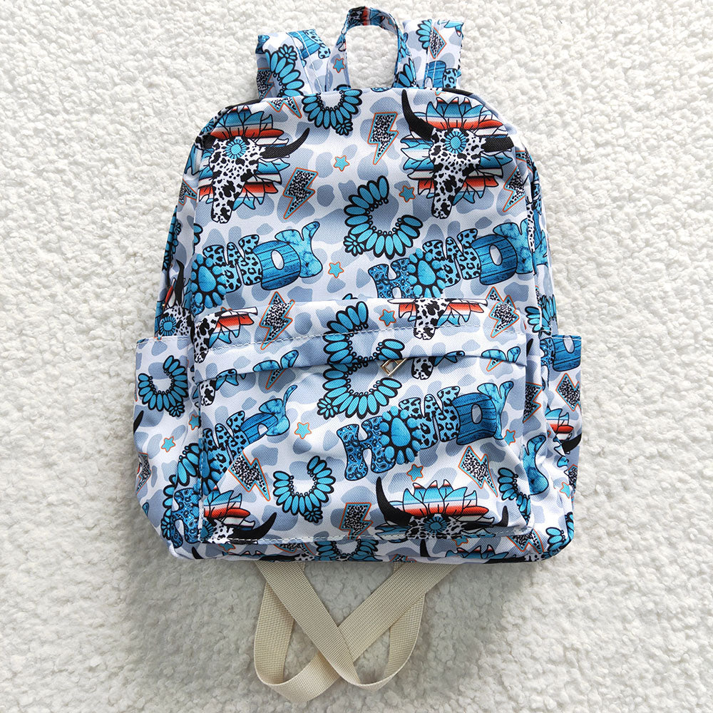 Baby Kids Children Howdy Turquoise Western Back Bags – Aier Wholesale