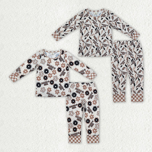 Sibling Baby Girls Boys Mama's Girl Boy Bamboo Pajamas Clothes Sets