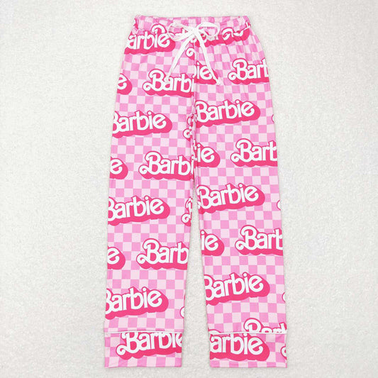 Adult Women Valentines Pink Checkered Doll Bottom Pants Pajamas