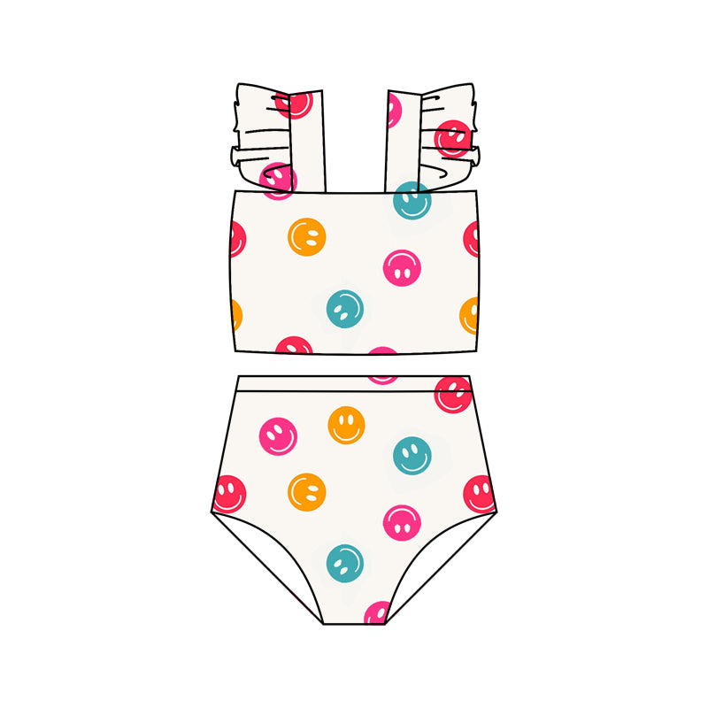 Baby Girls Smiles Straps Top Bummie Swimsuits Clothes Sets Preorder(moq 5)