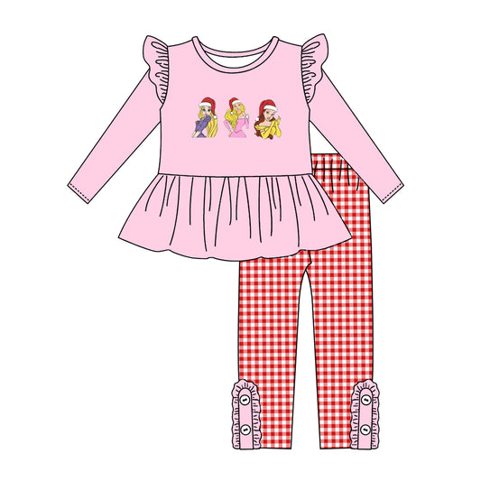 Baby Girls Christmas Princess Long Sleeve Top Pants Clothes Sets Preorder(moq 5)