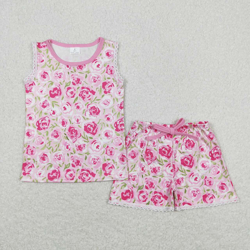 Baby Girls Flowers Shirt Top Shorts Sibling Sister Pajamas Clothes Sets