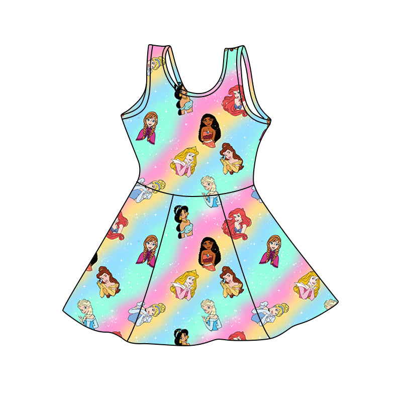 Baby Girls Colorful Mermaid Knee Length Dresses Preorder(moq 5)