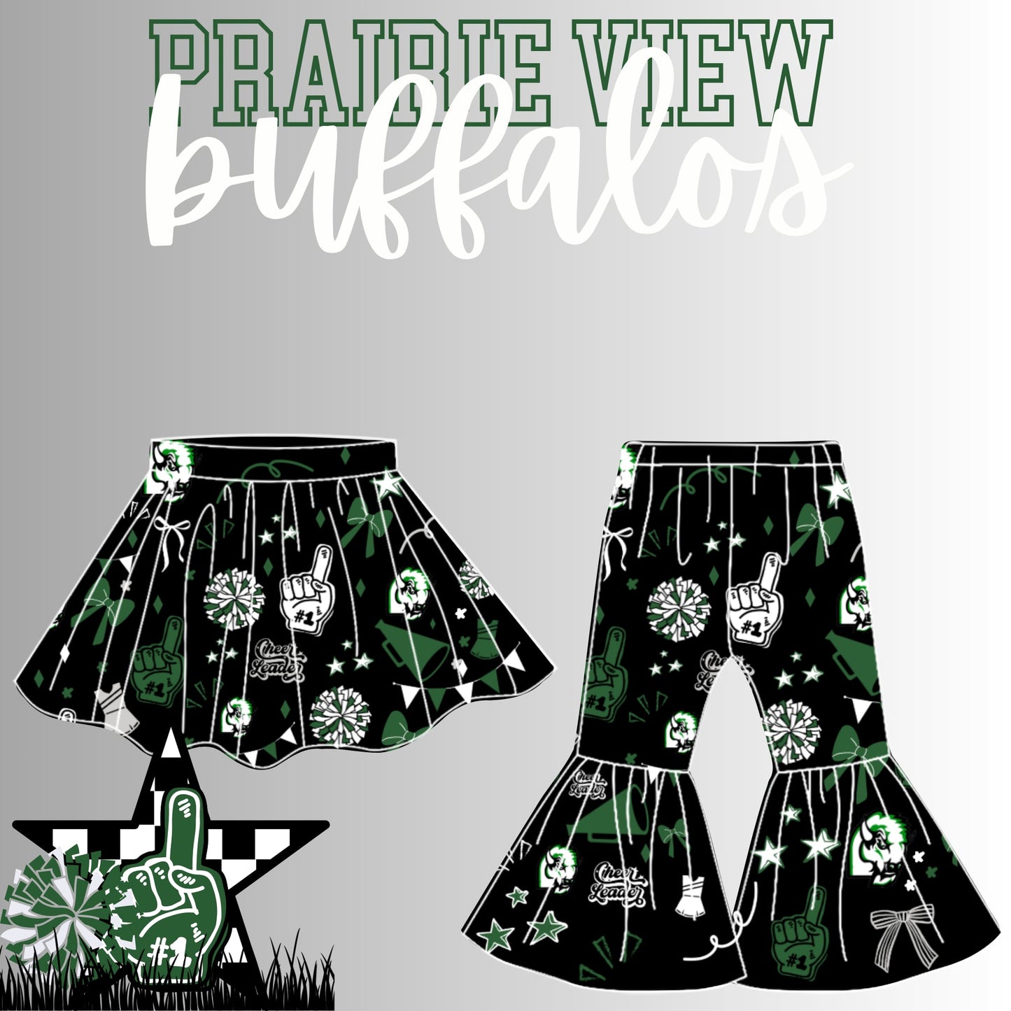 Preorder(moq 8 Each)Baby Girls Prairie View Buffalos Skorts and Pants Team