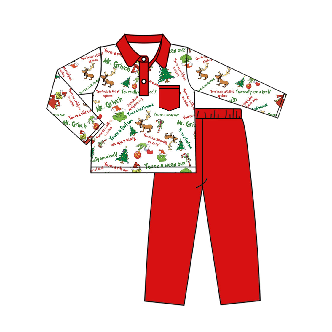 Baby Boys Christmas Deer Pocket Top Pants Clothes Sets Preorder(moq 5)