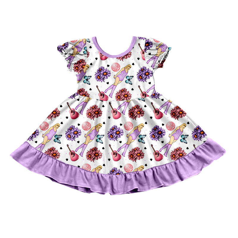 Baby Girls Summer Singer Flowers Ruffle Knee Length Dresses preorder (moq 5)
