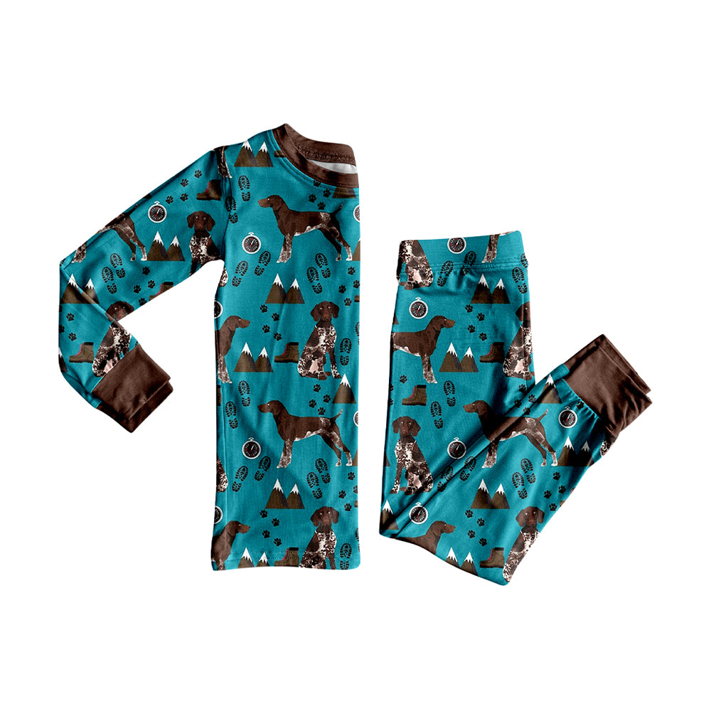 Preorder (moq 20)Baby Boys Bamboo Dogs Hunting Pajamas Sets