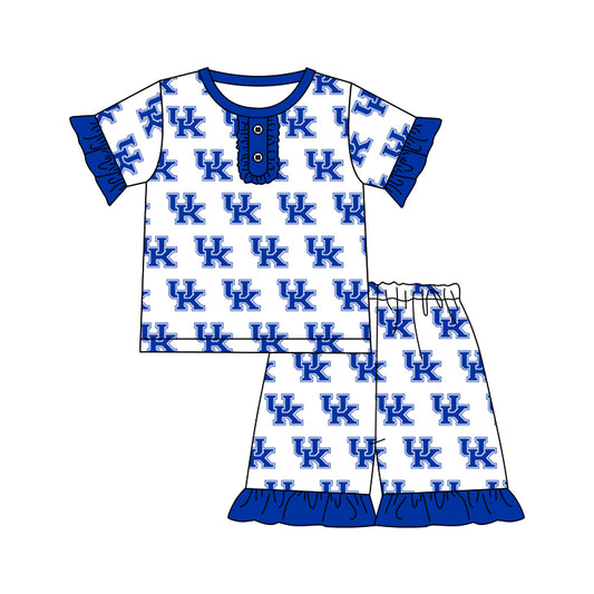 Baby Girls White Team UK Top Shorts Pajamas Clothes Sets order preorder (moq 5)