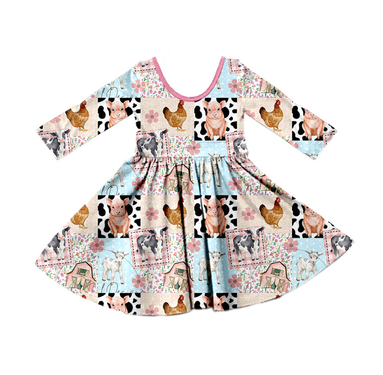 Baby Girls Farm Chicken Knee Length Dresses preorder(MOQ 5)