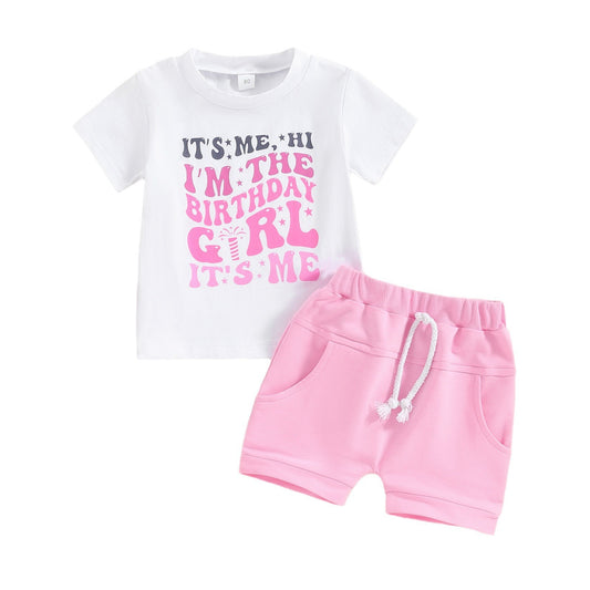 Baby Girls Birthday Girl Shirt Shorts Clothes Sets Preorder(moq 5)
