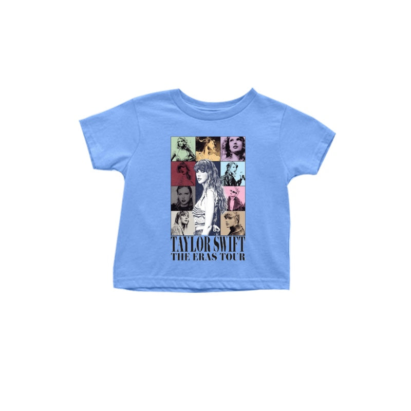 Baby Girls Blue Eras Tour Short Sleeve Tee Shirts Tops Preorder(moq 5)