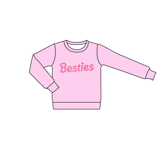 Baby Girls Bestie Long Sleeve Tee Shirts Pink Tops preorder(moq 5)