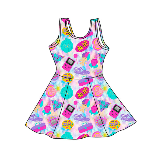 Baby Girls Colorful Sleeveless Knee Length Dresses Preorder(moq 5)