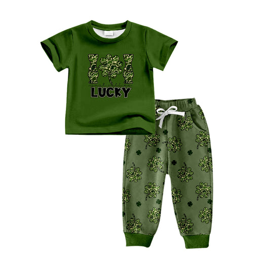 Baby Boys St Patrick Lucky Duck Call Shirt Top Pants Sets preorder(MOQ 5)