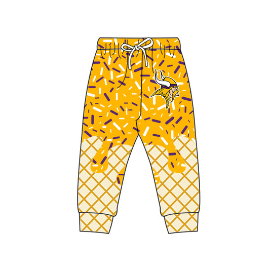 Preorder (moq 5)Baby Boys Drip Sprinkles Minnesota Vikings Team Jogger Pants Bottom