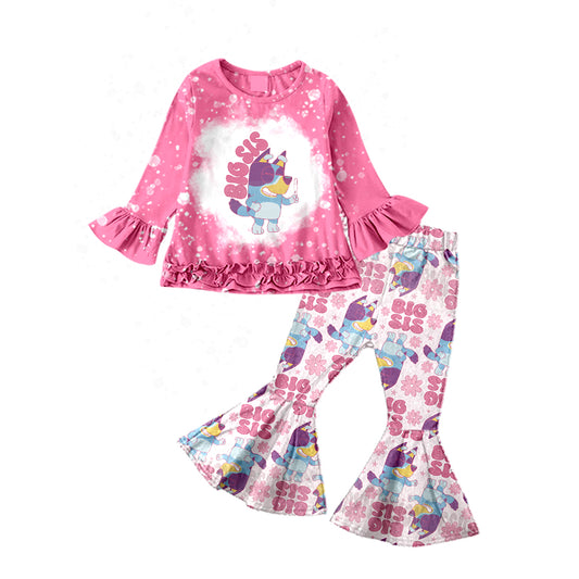 Baby Girls Big Sister Dogs Bell Pants Clothes Sets preorder(moq 5)