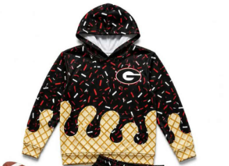 Preorder (moq 5)Baby Boys Drip Sprinkles Black Georgia Bulldogs Team Long Sleeves Hoodies Top