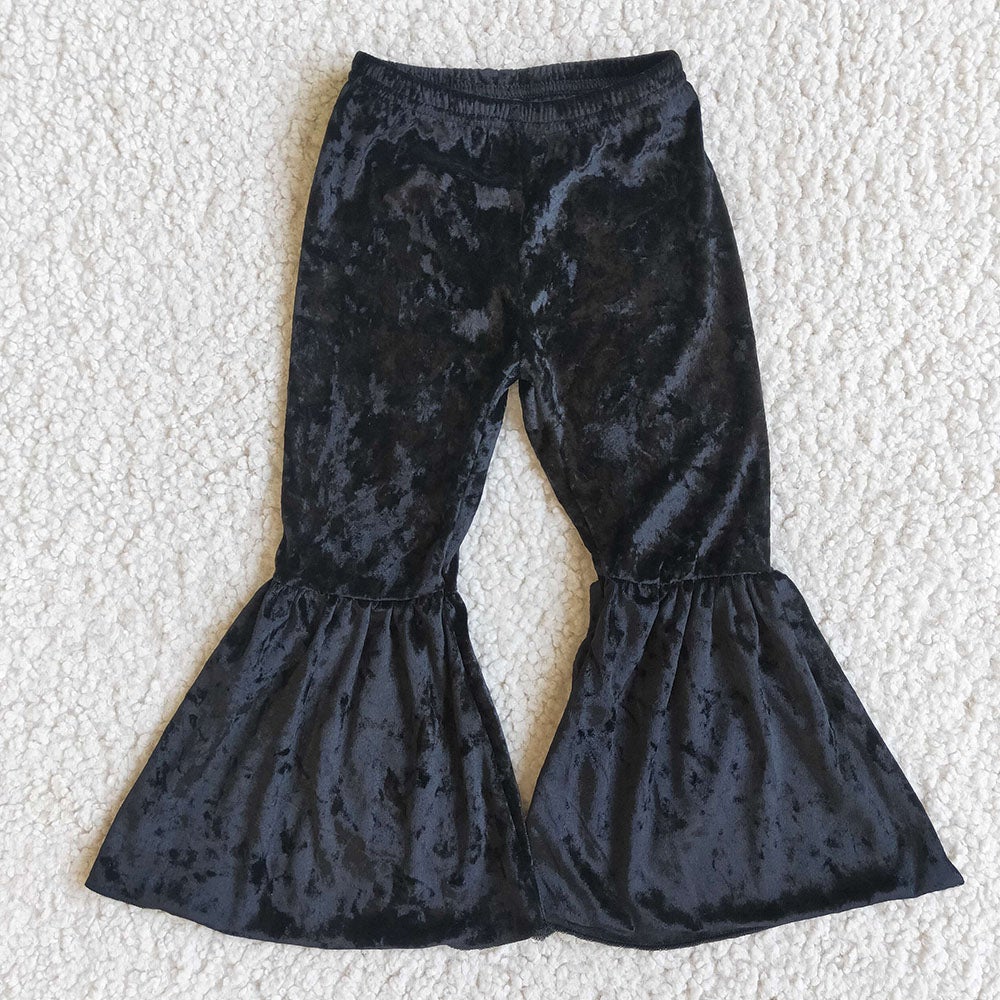 USA Shop Black Velvet Bell Pants