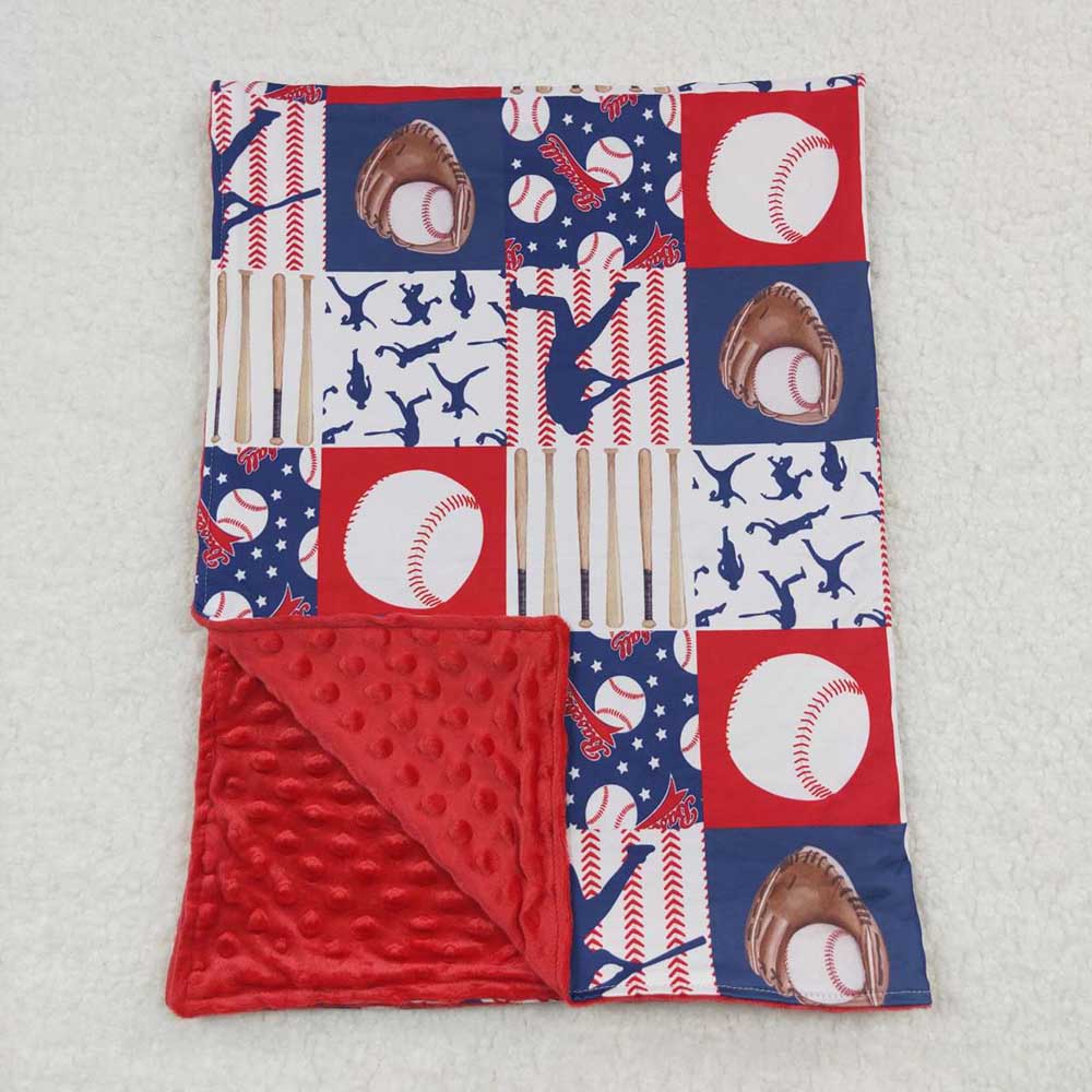 Baby Kids Baseball Minky Blankets