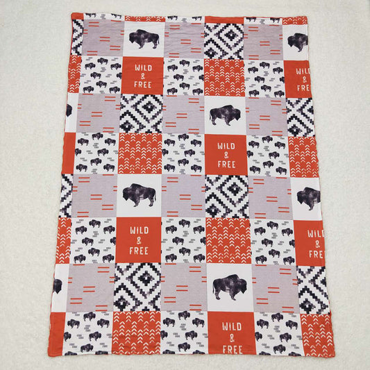 Baby Kids Wild Western Cow Minky Blankets