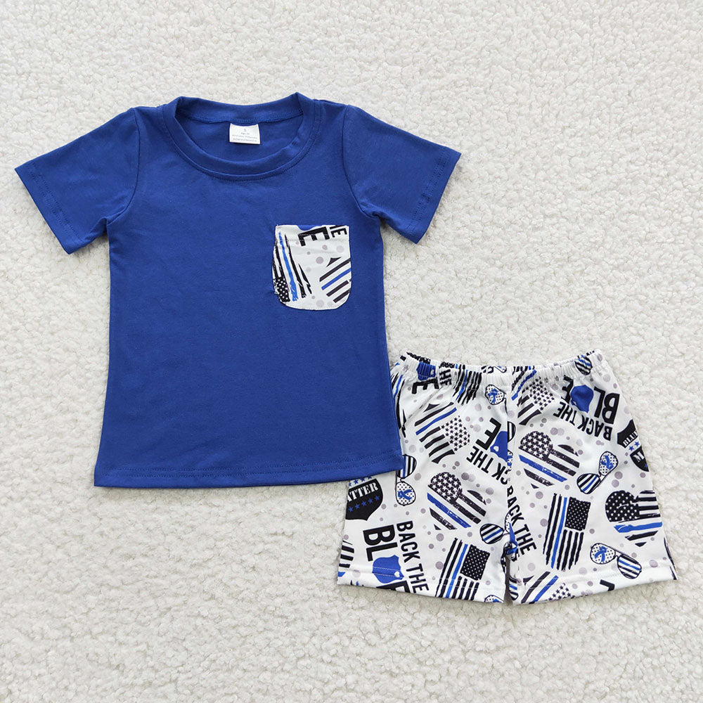 Baby Boys Flag Blue Shorts Sets