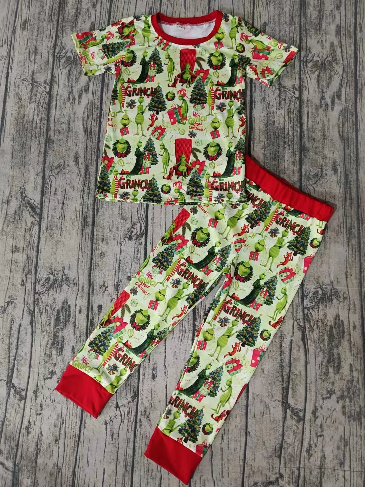 Baby Boys Christmas Green Frog Top Pants Pajamas Clothes Sets preorder(MOQ 5)