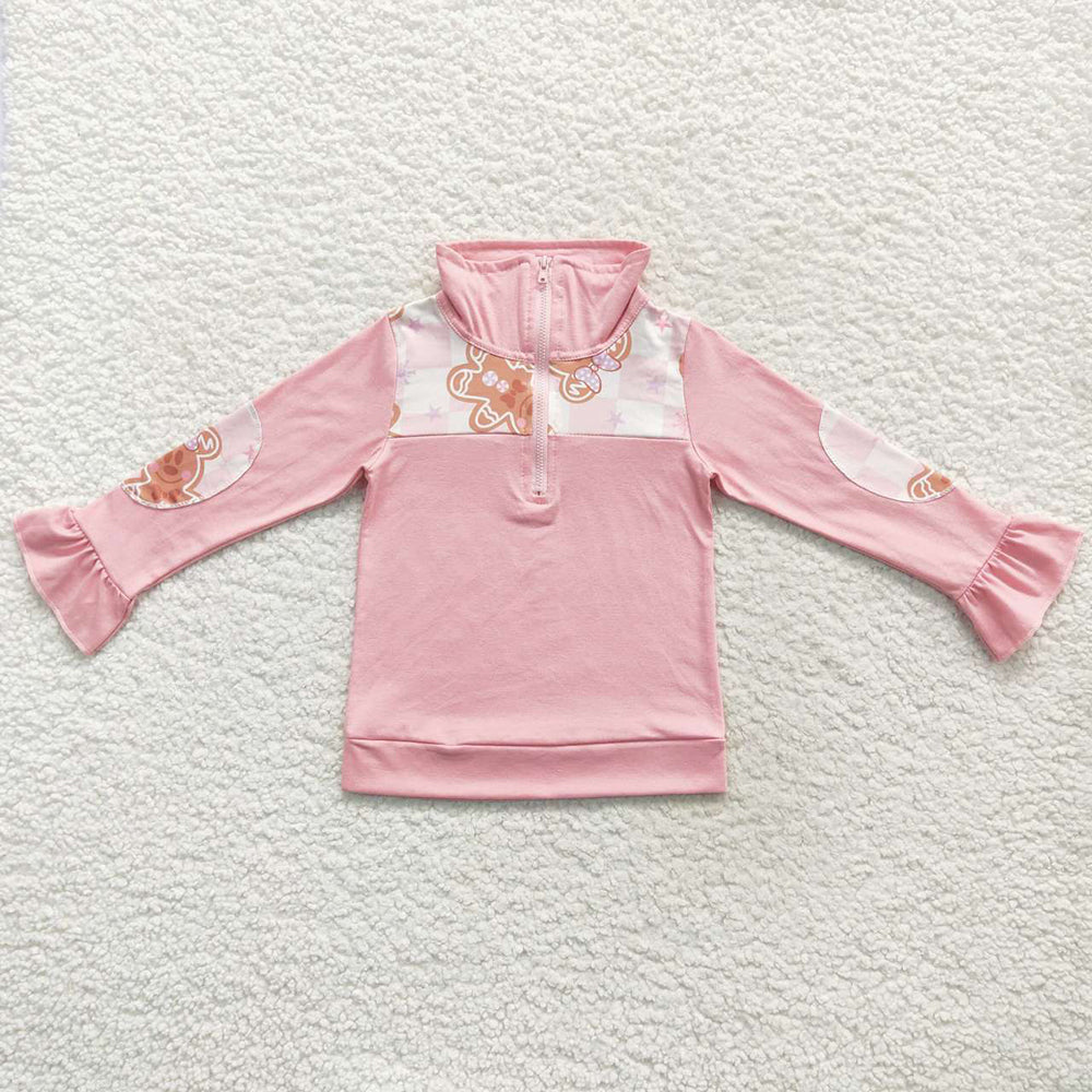 Baby Girls Christmas Gingerbread Long Sleeve Shirts Pullover Tops