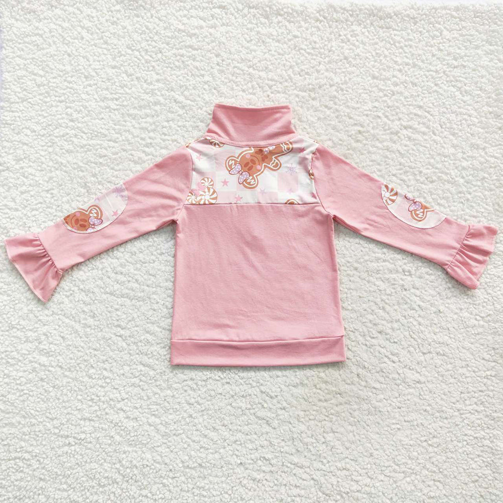 Baby Girls Christmas Gingerbread Long Sleeve Shirts Pullover Tops