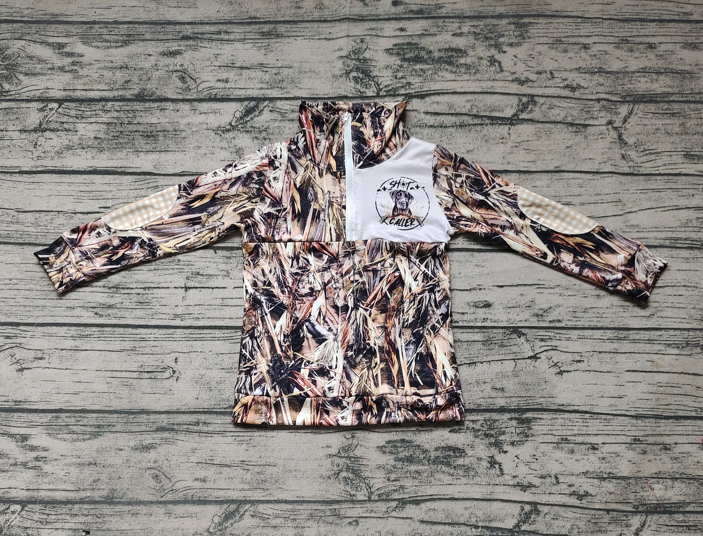 Baby Boys Camo Hunting Dog Zip Pullover Tops