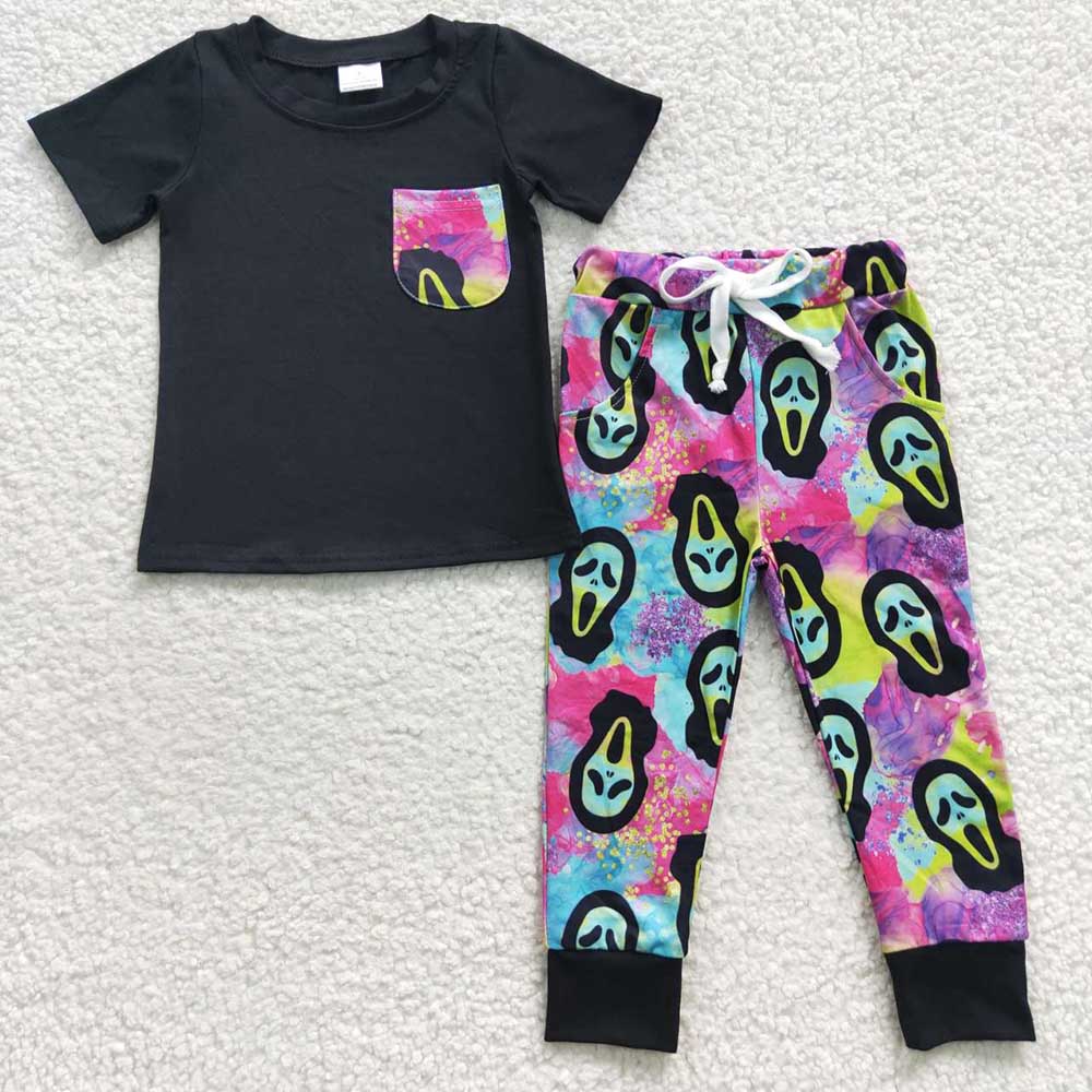 Baby Boys Halloween Pocket Tee Shirt Pants Clothes Sets