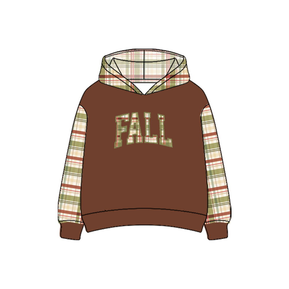 Preorder(moq 5) Baby Boys Long Sleeves Plaid FALL Hoodies Top