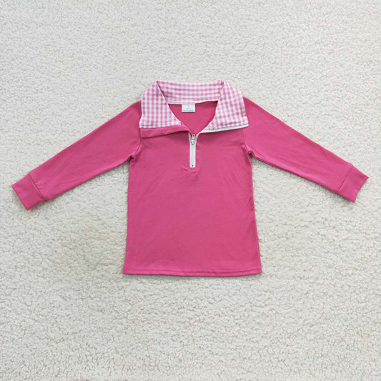 Baby Kids Hotpink Long Sleeve Elbow Pullover Tee Shirt Tops