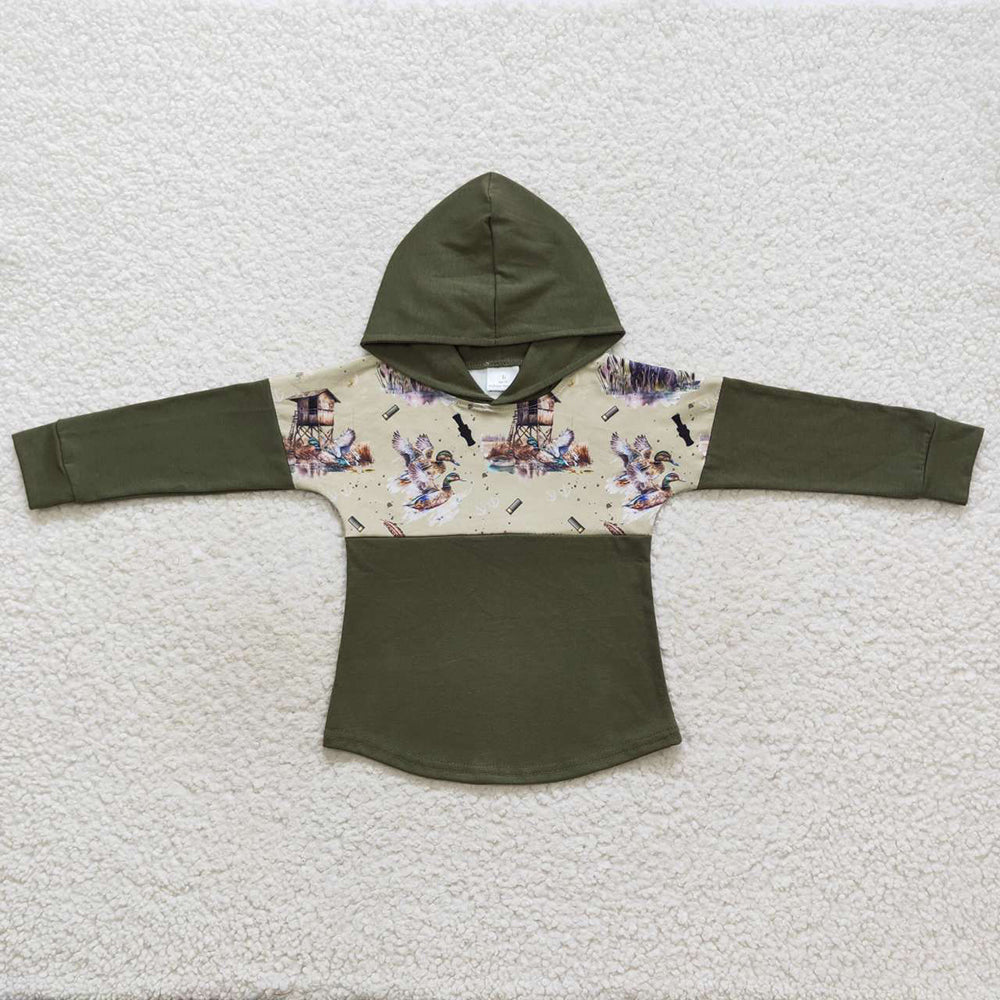 Baby Boys Hunting Dogs Hooded Long Sleeve Shirt Tops