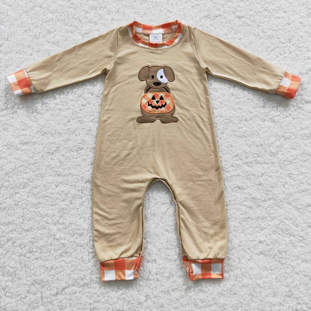 Baby Sibling Dog Pumpkin Halloween Clothes Sets Rompers