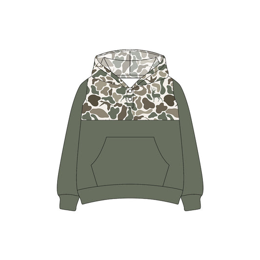 Preorder (moq 5)Baby Boys Southern Deer Camouflage Hooded Pullovers Tee Shirts