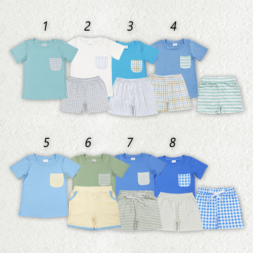 Sibling Baby Boys Cotton Pocket Top Shorts Outfits Sets