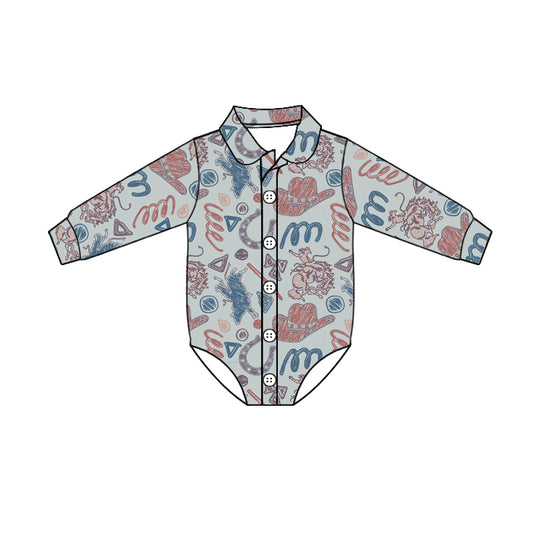 Baby Infant Boys Hats Horse Shoes Long Sleeve Rompers preorder(moq 5)