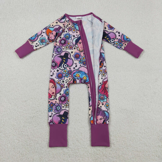 Baby Girls Cartoon Demon Hunter Flowers Two Way Convertible Rompers