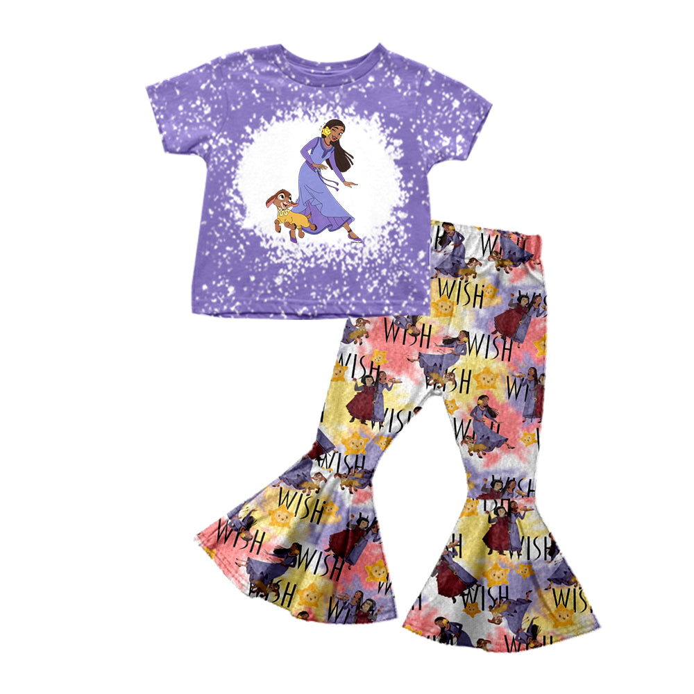 Baby Girls Purple Shirts Tie Dye Bell Pants Clothes Sets order preorder (moq 5)