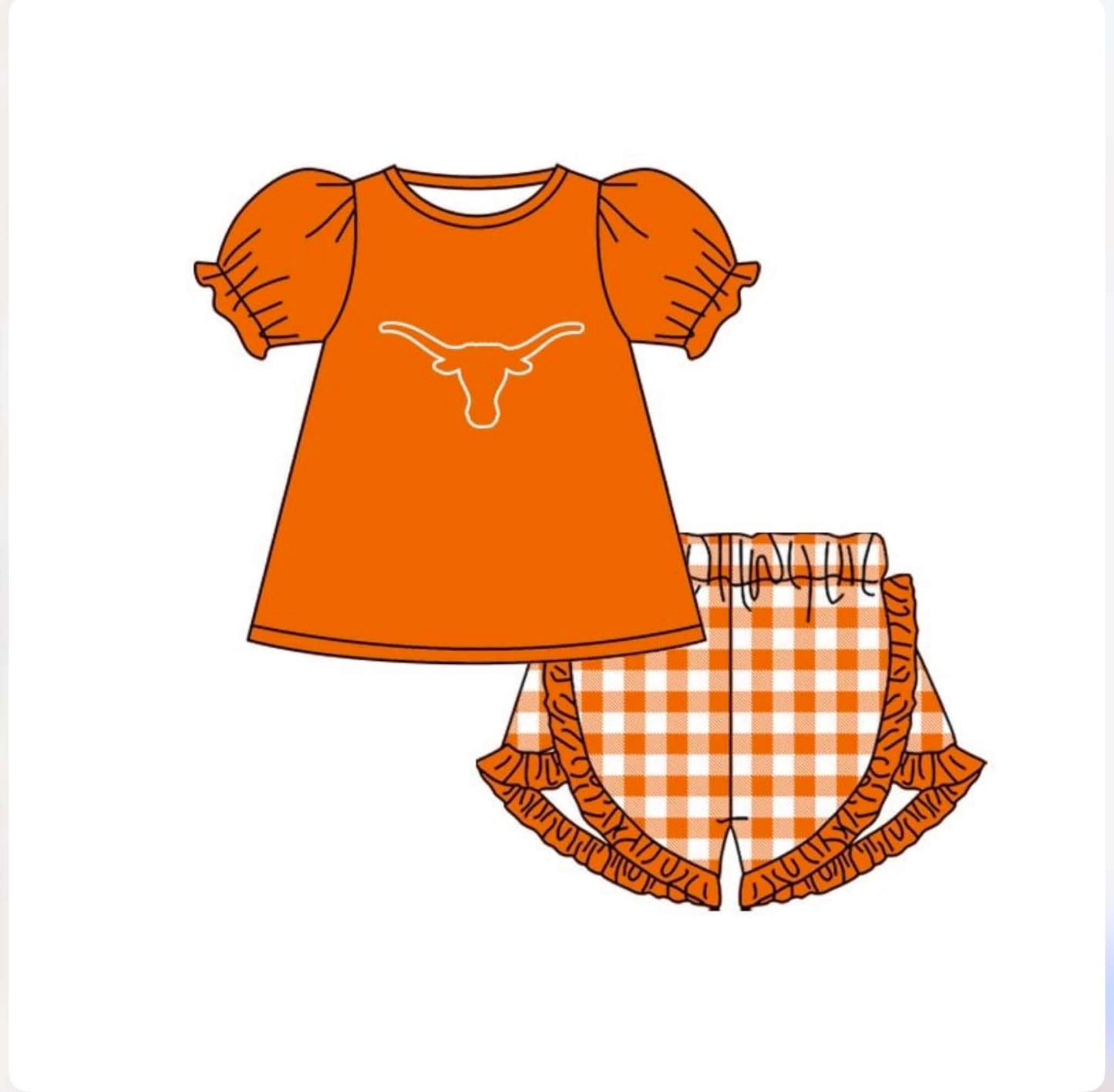Preorder (moq 5)Baby Girls Yoga Texas Top Shorts Team Clothes Sets