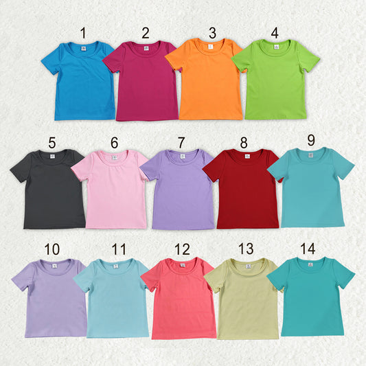 Sibling Baby Girls Short Sleeve Colorful Yoga Active T-shirts Tops