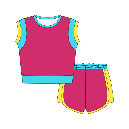 Baby Girls Hot Pink Top Shorts Cotton Clothes Sets Preorder