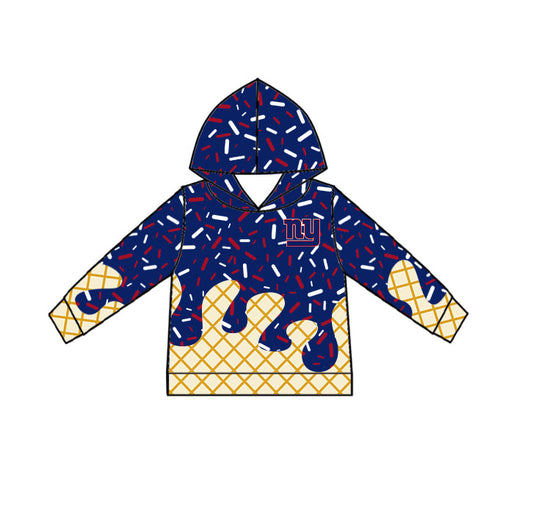 Preorder (moq 5)Baby Boys Drip Sprinkles New York Giants Team Long Sleeves Hoodies Top