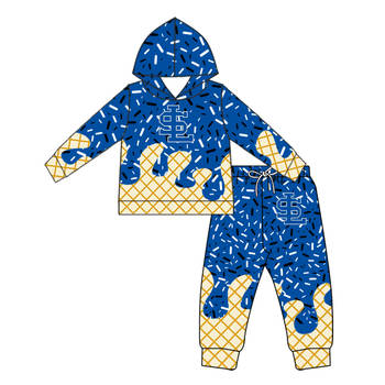 Preorder (moq 5)Baby Boys SL Blue Drips Hoodies Pants Team Clothes Sets